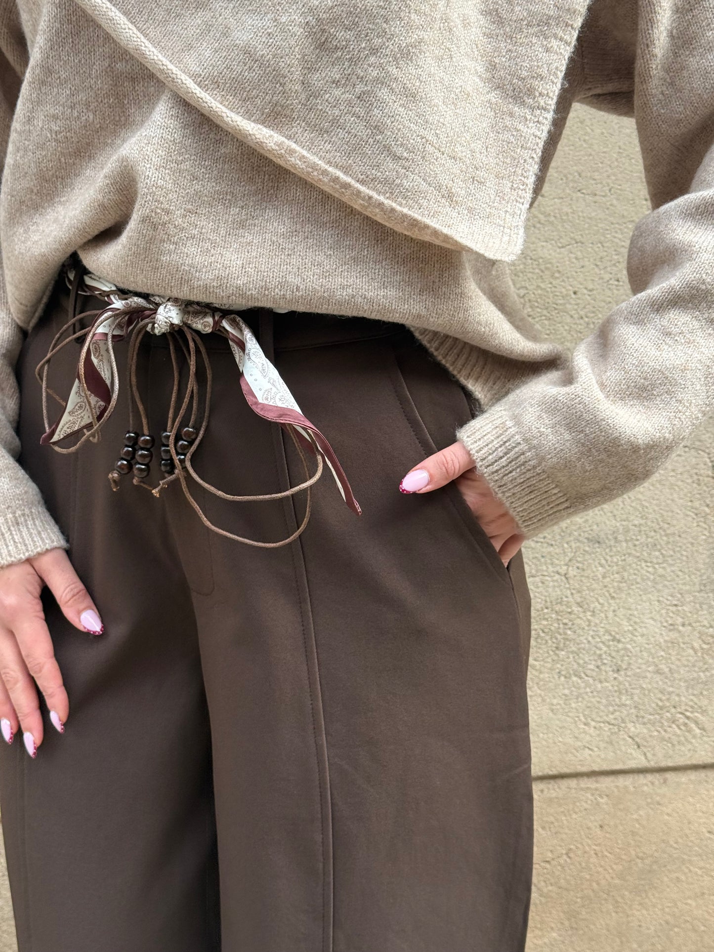 PANTALON DROIT CHOCOLAT