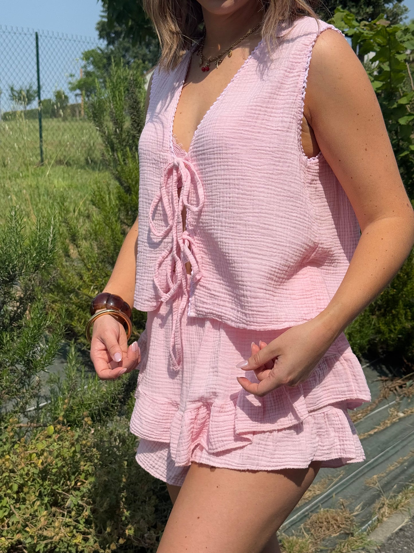 Jupe-short rose Louane