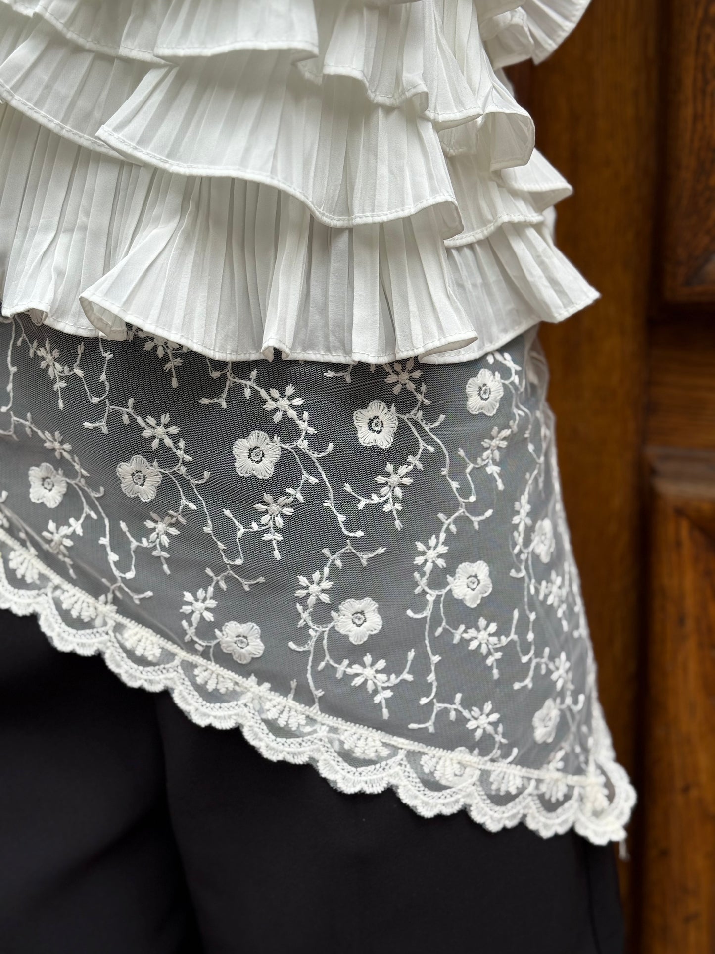 Foulard à dentelle écru