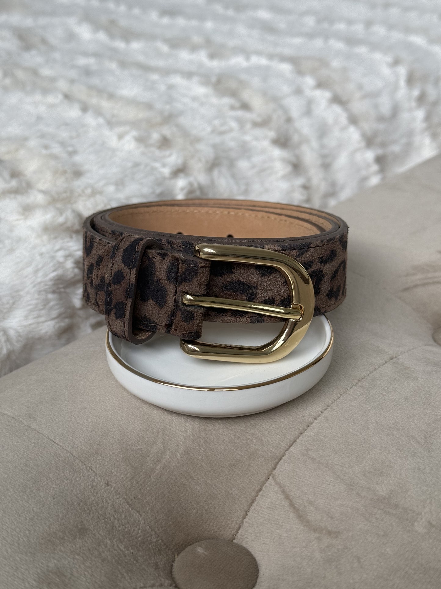 Ceinture LÉOPARD 100% cuir marron