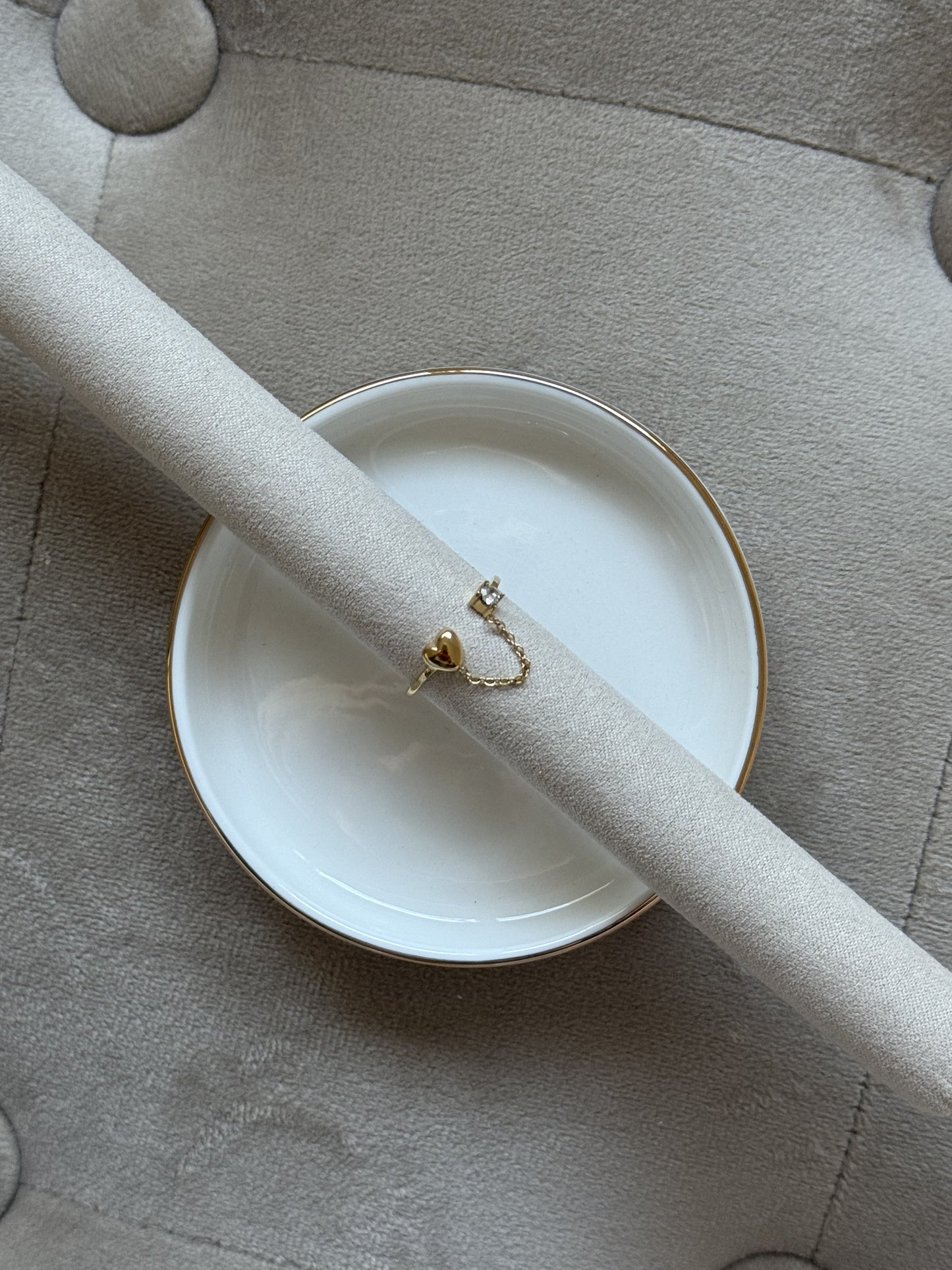 Bague dorée COEUR