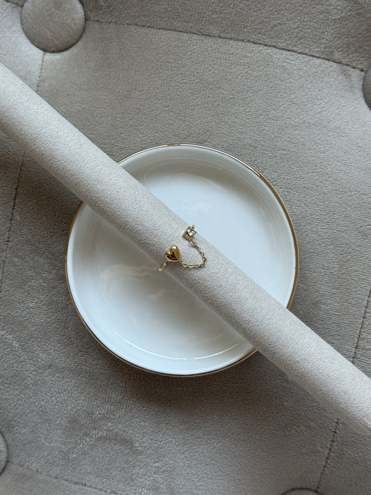 Bague dorée COEUR