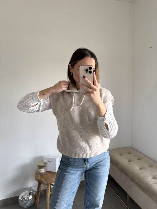 Pull sans manches à capuche SASHA