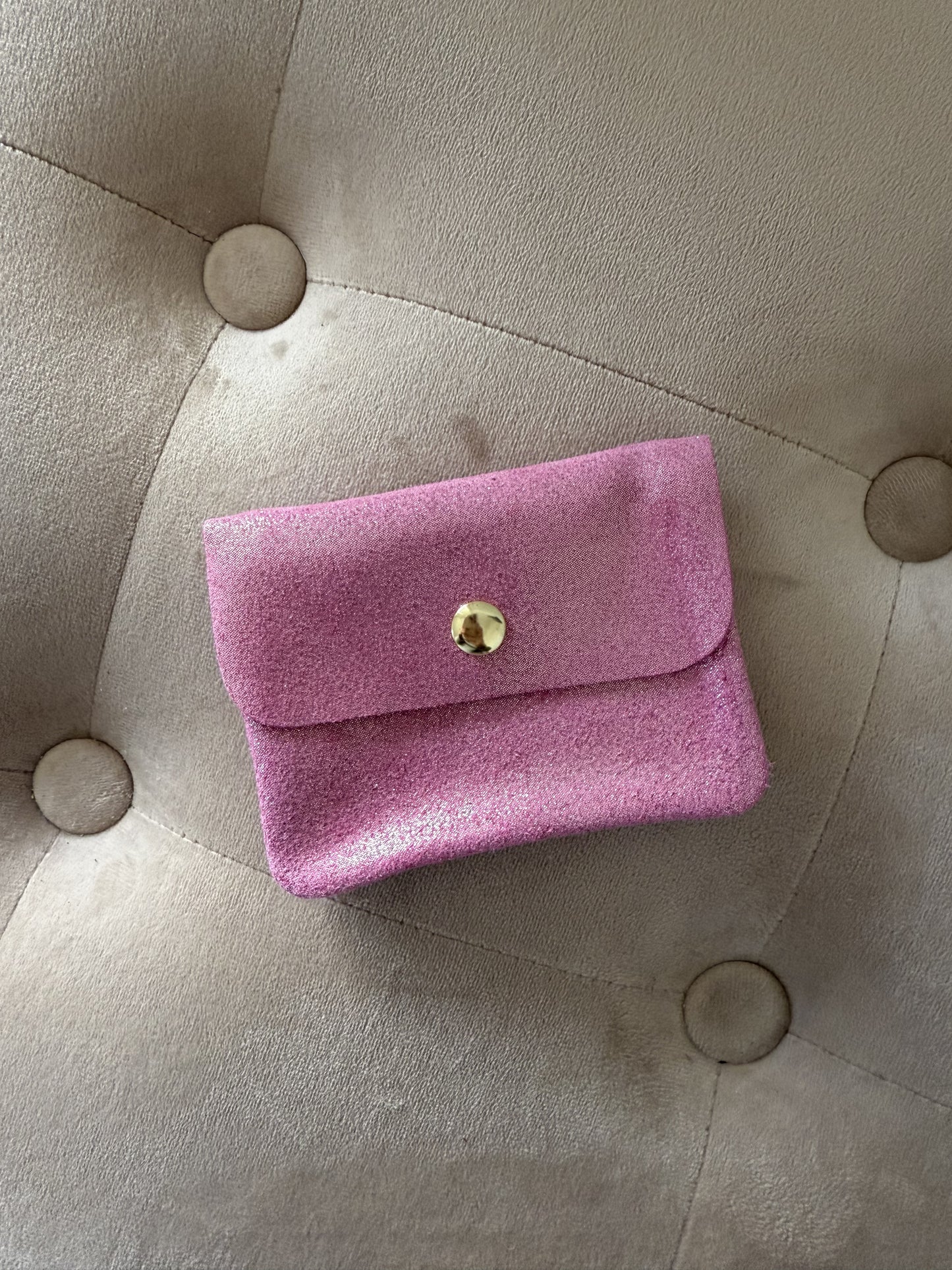 PORTE MONNAIE ROSE PÂLE 100% CUIR