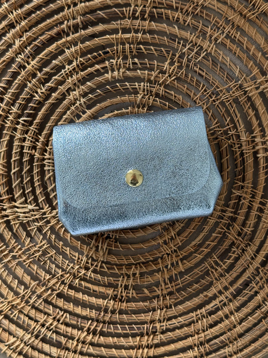 PORTE-MONNAIE BLEU 100% CUIR
