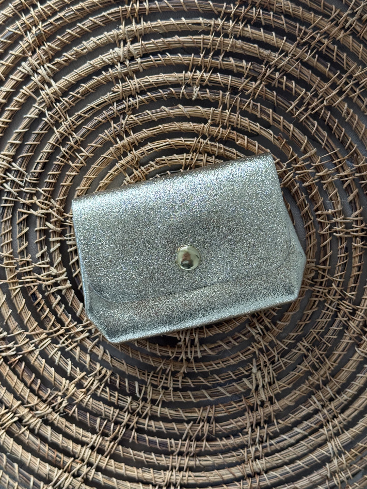 PORTE-MONNAIE DORÉ 100% CUIR