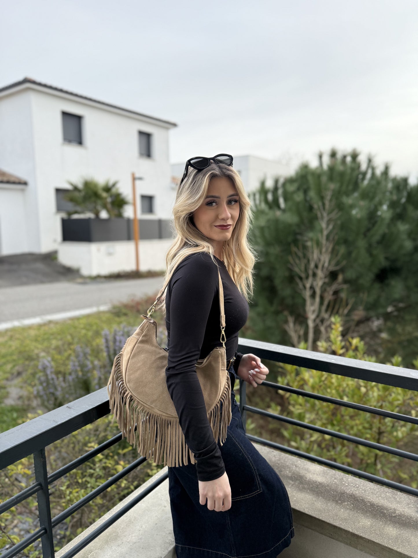 Sac à frange MAYA 100% cuir (pré commande, expédition d'ici le 10/09)