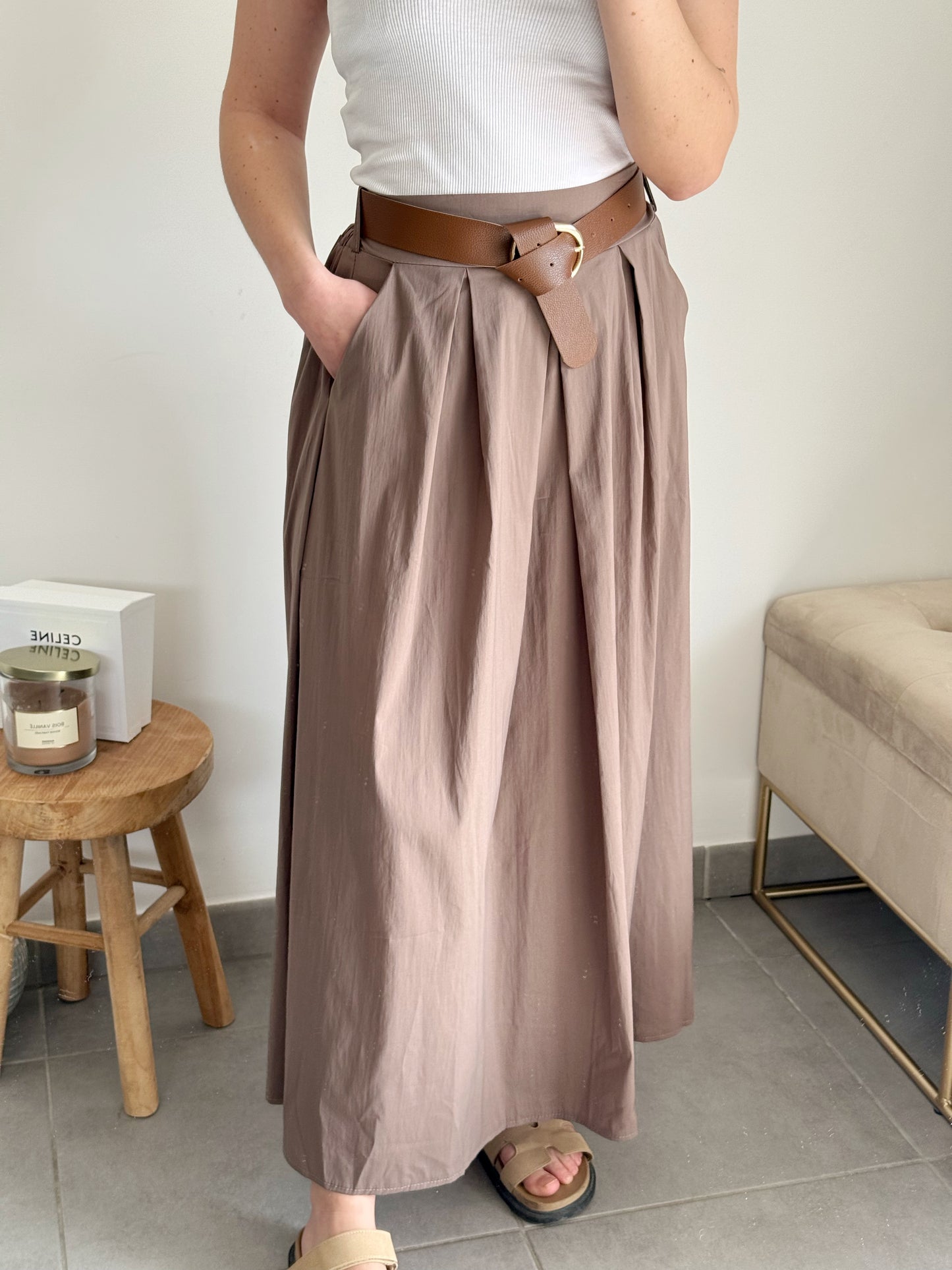 Jupe longue MAÉ avec ceinture