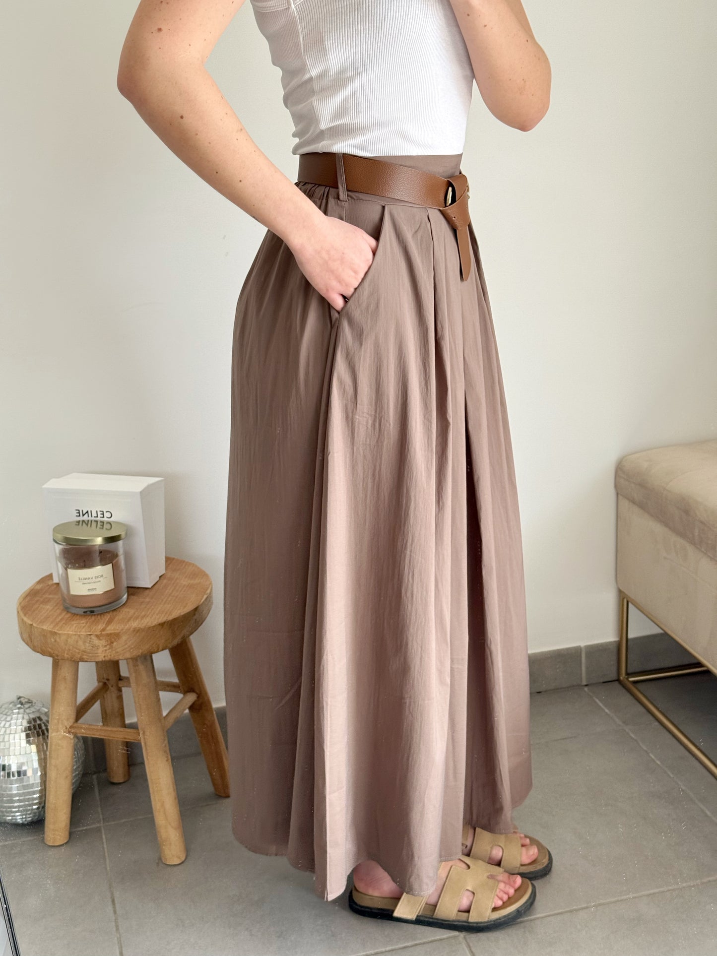 Jupe longue MAÉ avec ceinture