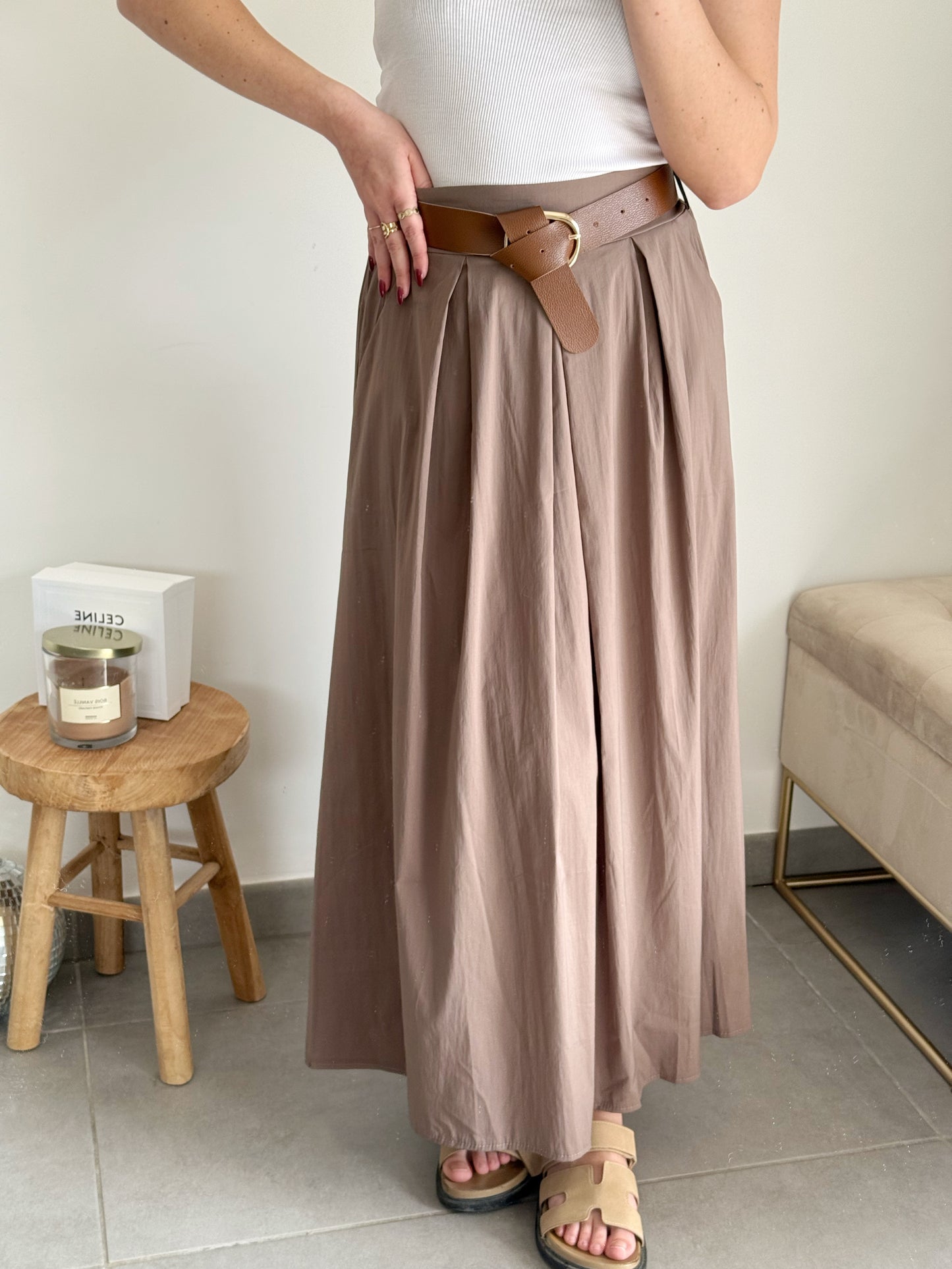 Jupe longue MAÉ avec ceinture