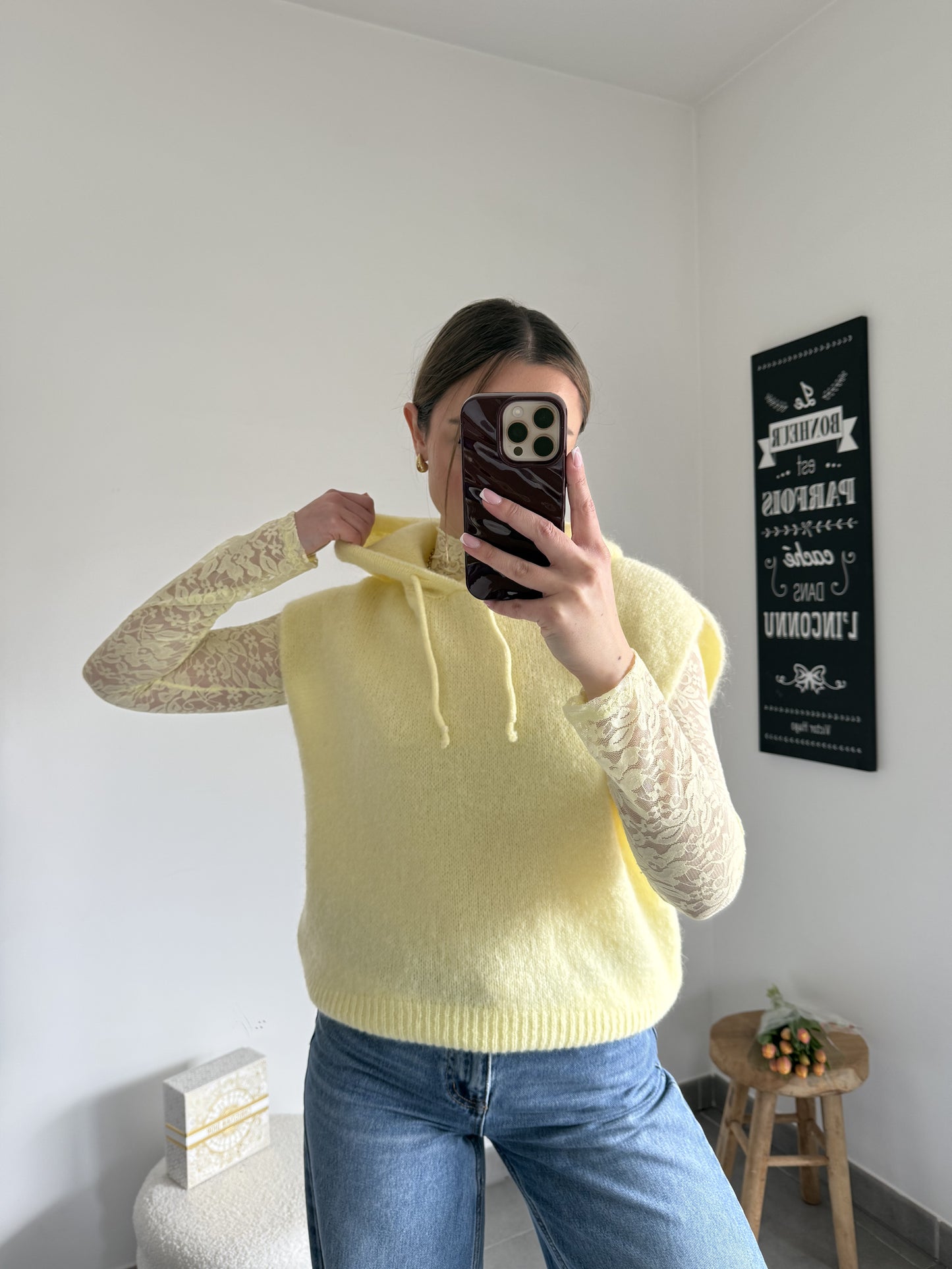 Pull sans manches à capuche SASHA