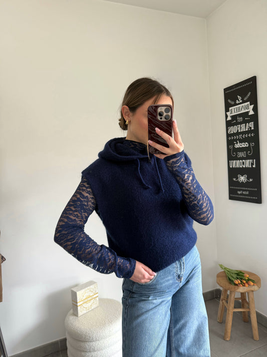 Pull sans manches à capuche SASHA