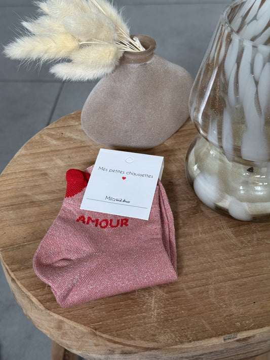 Chaussettes à paillettes AMOUR