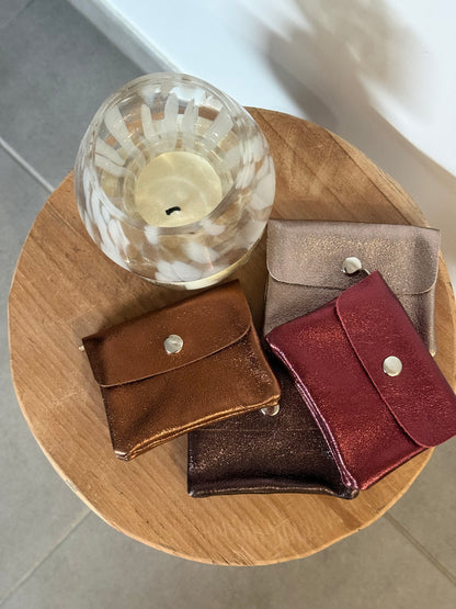 PORTE MONNAIE BORDEAUX 100% CUIR