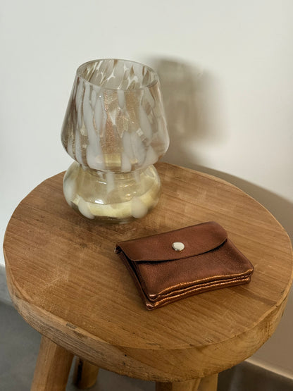 PORTE MONNAIE CAMEL 100% CUIR