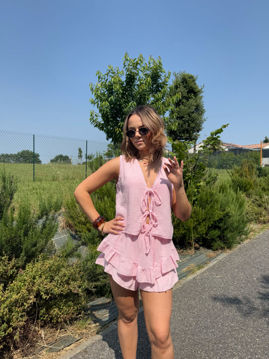 Jupe-short rose Louane