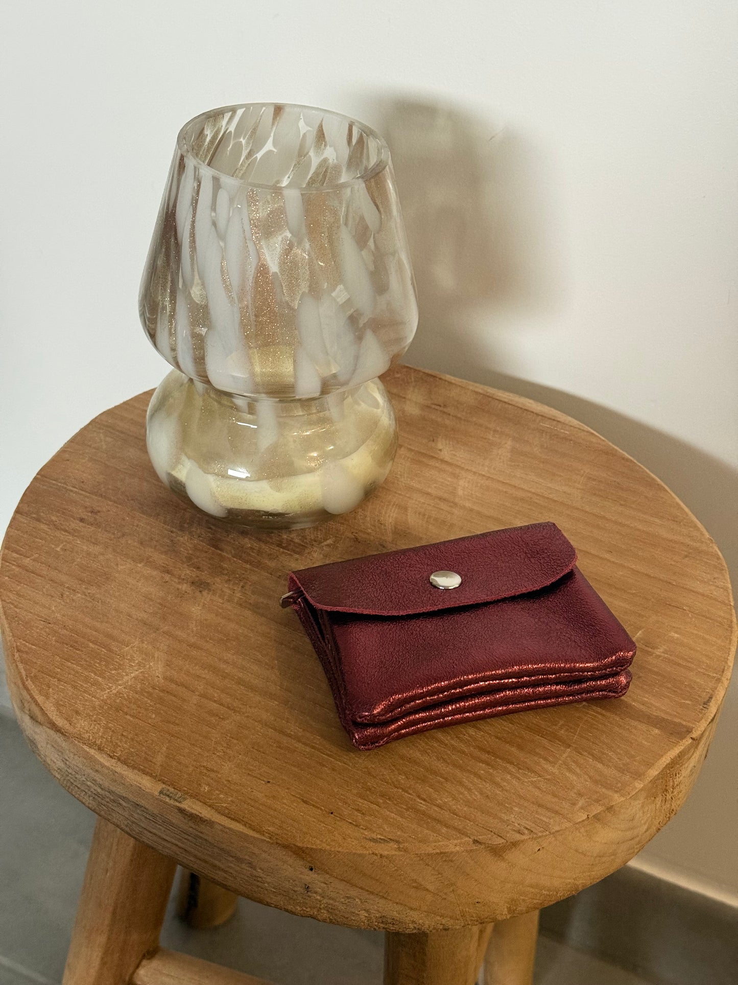 PORTE MONNAIE BORDEAUX 100% CUIR