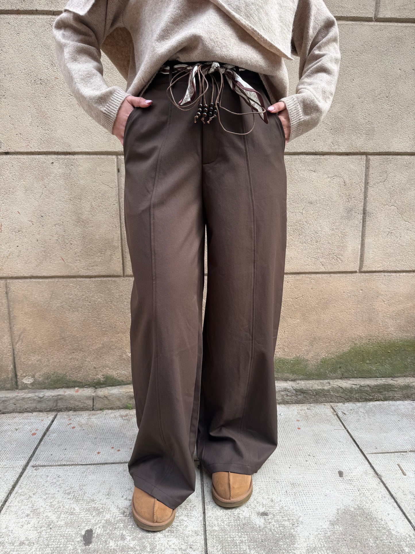 PANTALON DROIT CHOCOLAT