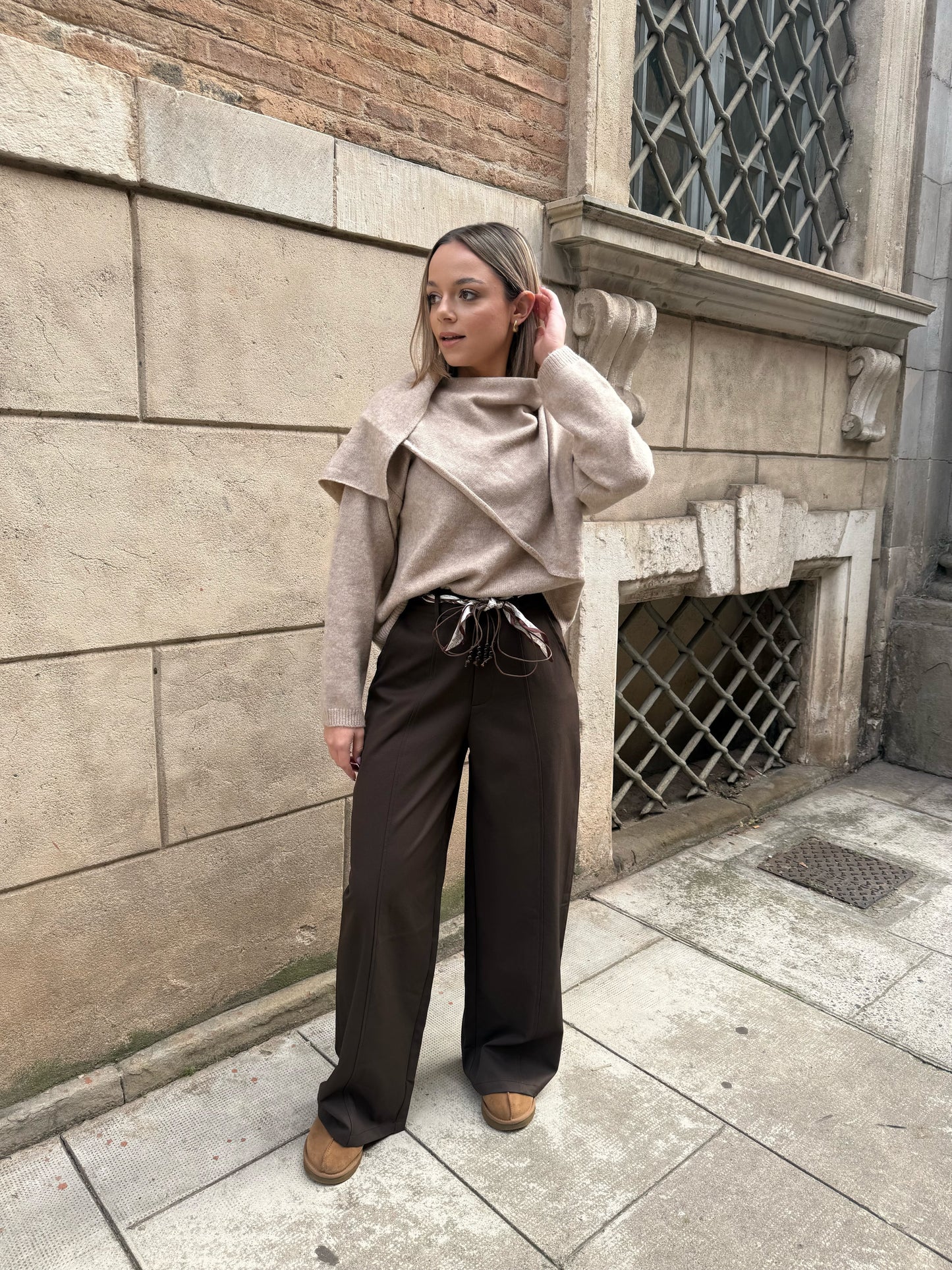 PANTALON DROIT CHOCOLAT