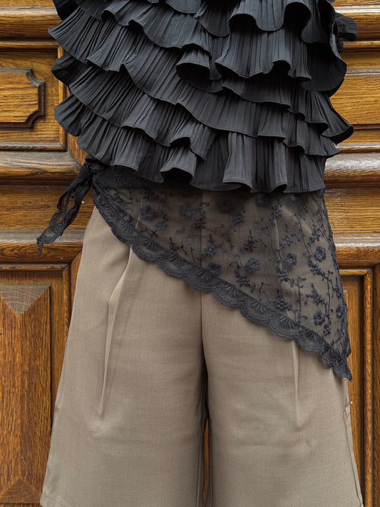 Foulard à dentelle noir