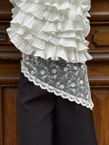 Foulard à dentelle écru