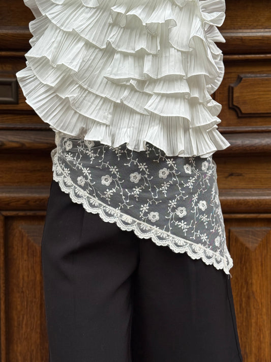 Foulard à dentelle écru