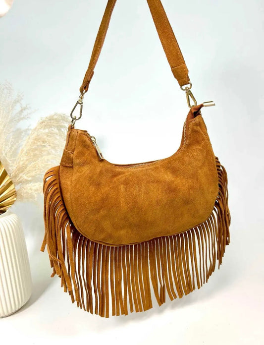 Sac à frange MAYA 100% cuir (pré commande, expédition d'ici le 10/09)
