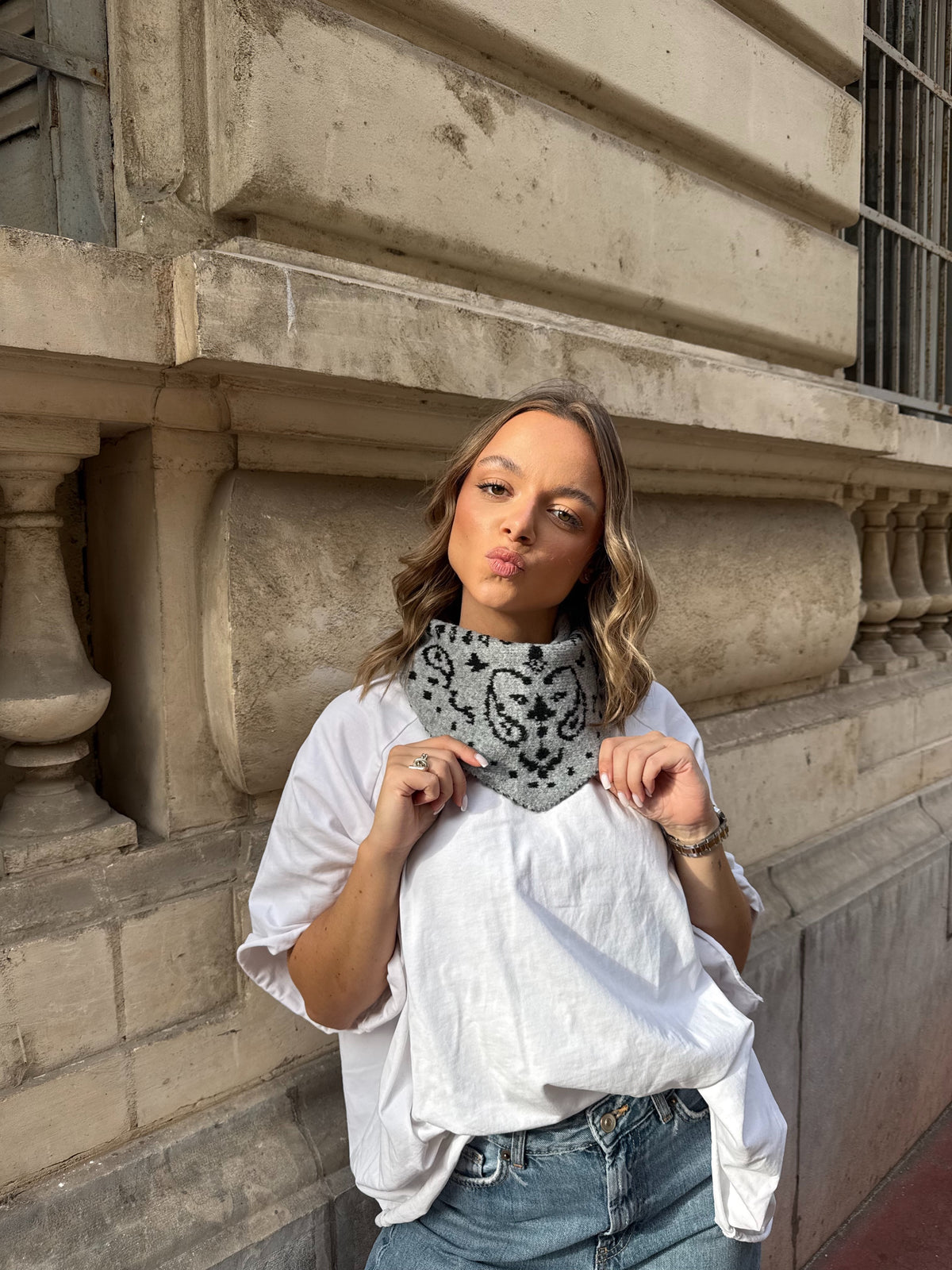 FOULARD BÉA GRIS