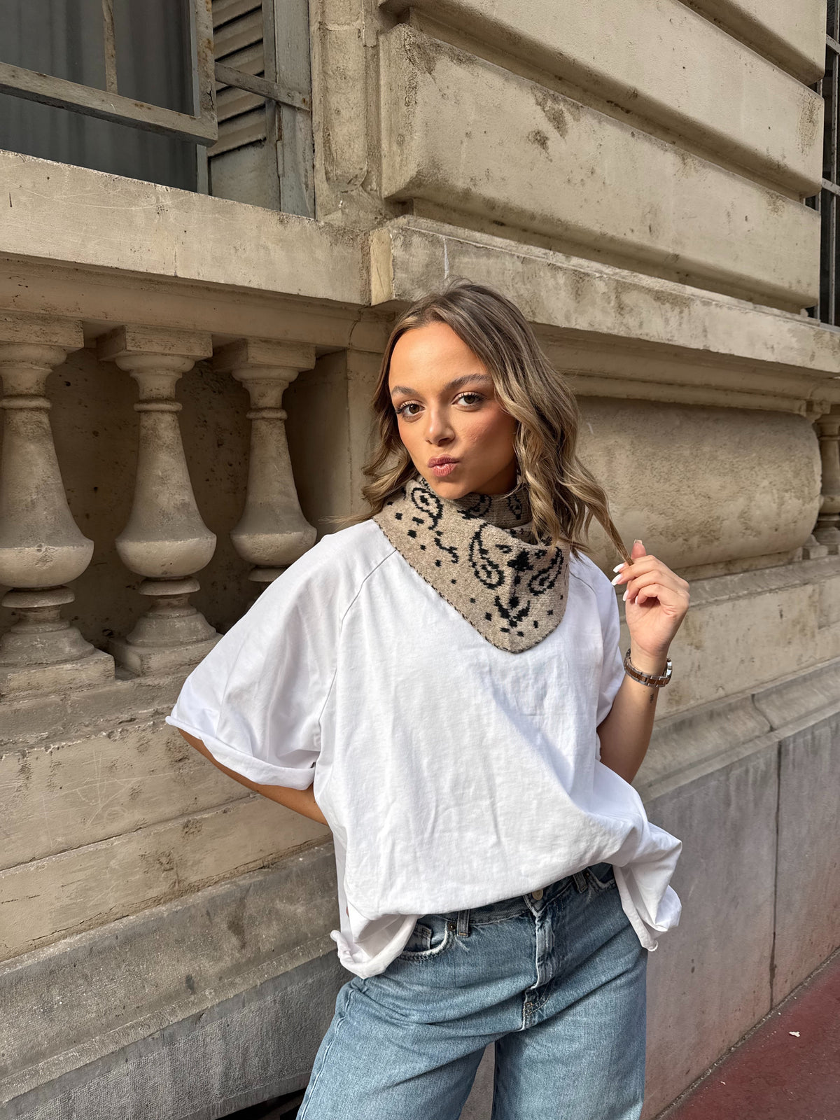 FOULARD BÉA TAUPE