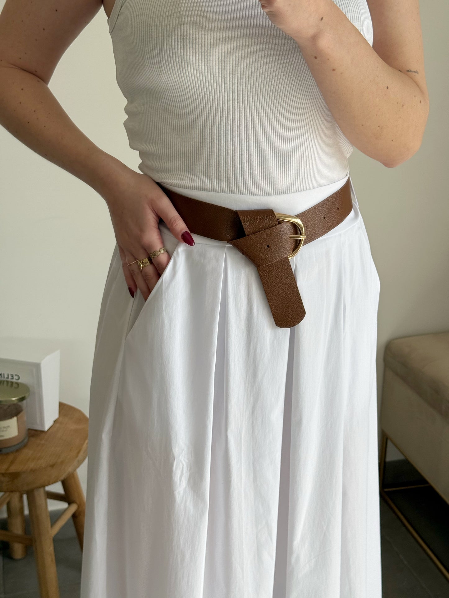 Jupe longue MAÉ avec ceinture