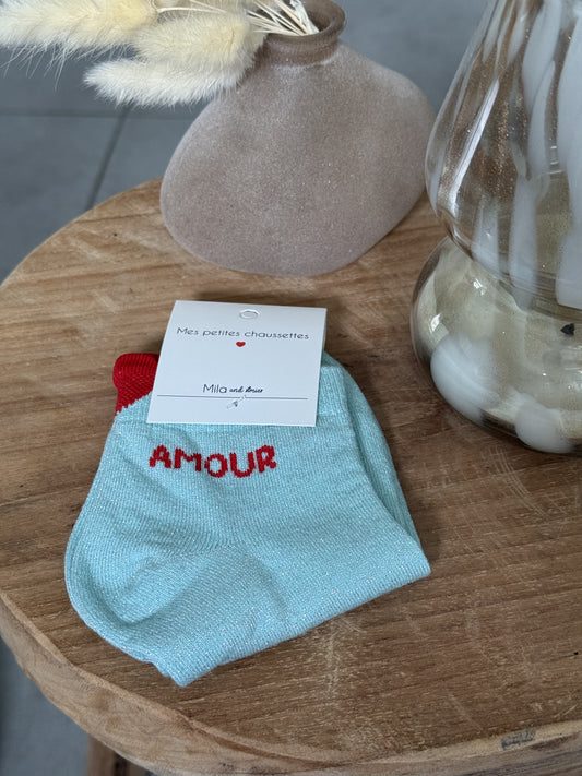 Chaussettes à paillettes AMOUR
