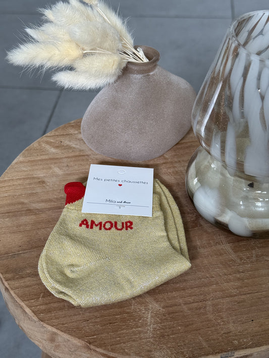 Chaussettes à paillettes AMOUR