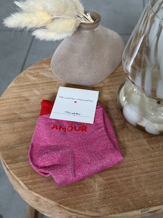 Chaussettes à paillettes AMOUR