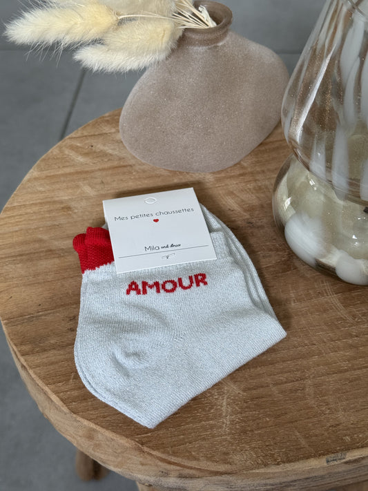 Chaussettes à paillettes AMOUR